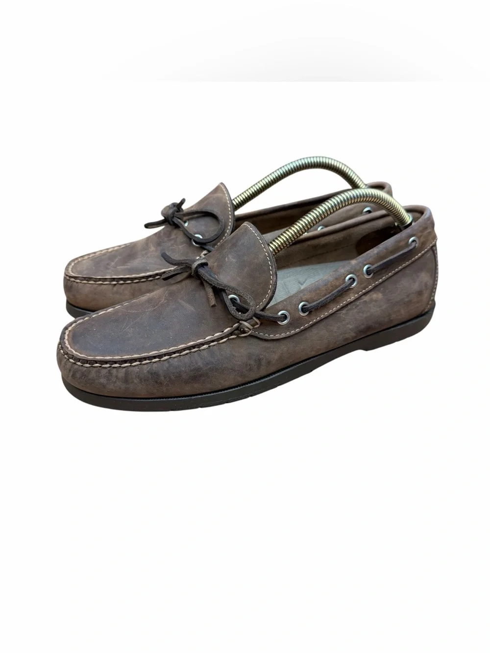 LL Bean Men's size 9.5D Brown Leather Moccasin Driving Loafers